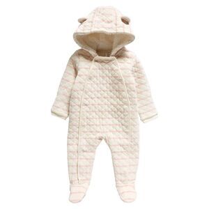 Nordstrom Babies Striped Bunting 3 Months Ivory Pink Foldover Mittens NWOT